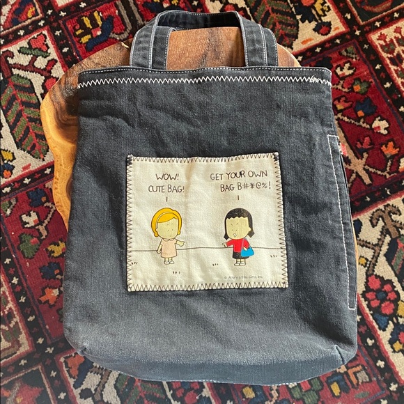 Angry Little Girls Funny Canvas Tote - Picture 5 of 10